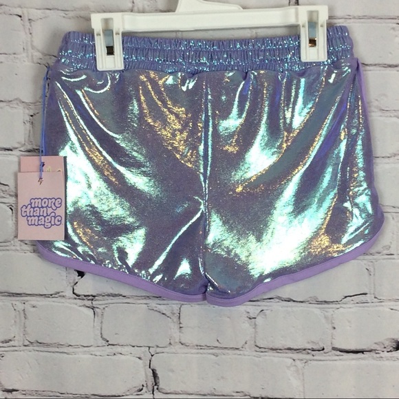 More Than Magic Lavender Dance/Cheer Shorts Girls Size L (10-12) Iridescent - Picture 3 of 5